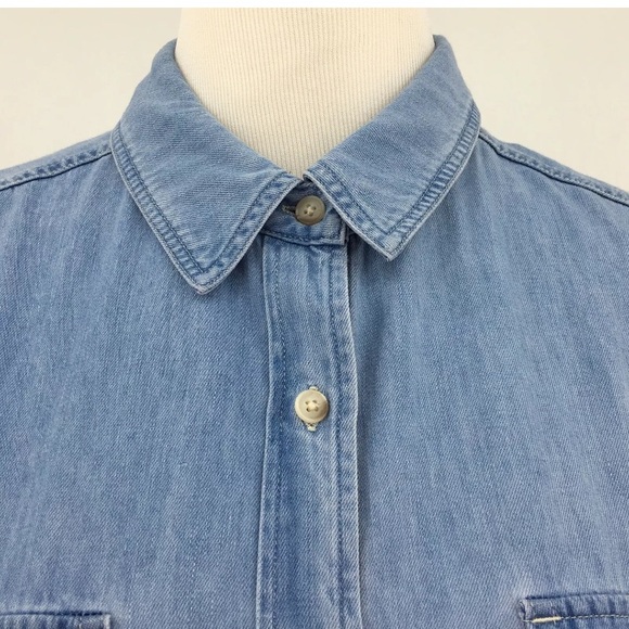 NWT 7 For All Mankind JAPANESE FABRIC Chambray‎ Dress Size: LARGE - Picture 4 of 8